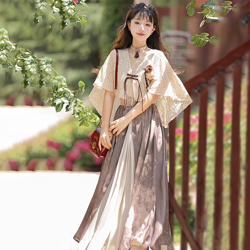 在库限りです! 正規品デザイン枯葉蝶新韓国ワンピースシフォンセットcosエレメント 8,680円