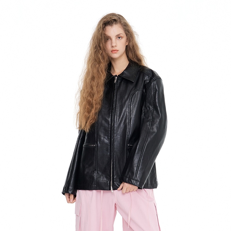 IZV LOGO LEATHER JACKET