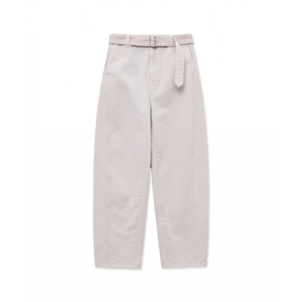 ザサタデーイブニングポストツイストベルト付きデニムパンツ_ピンク