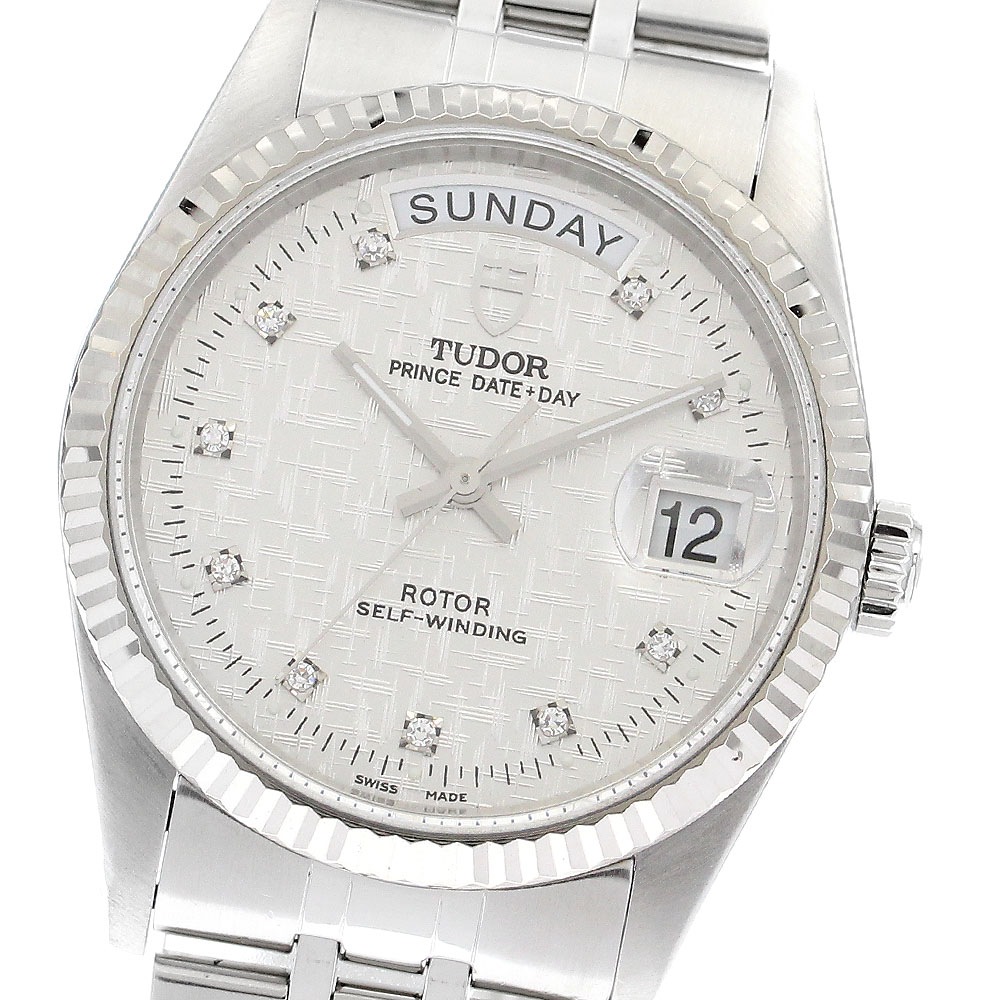 チュードル TUDOR 76214 プリンス デイトデイ 10Pダイヤ WGベゼル 自動巻き メンズ 良品 _893676【中古】