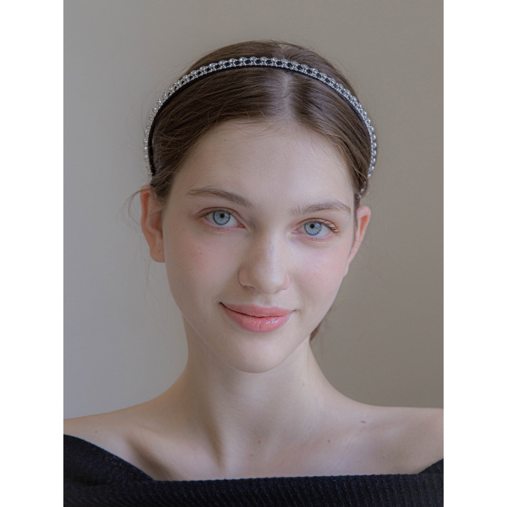 [JEAN PAUL CLARISSE] オーバル クリスタル ヘアバンド JEAN PAUL CLARISSE] オーバル クリスタル ヘアバンド (Jean