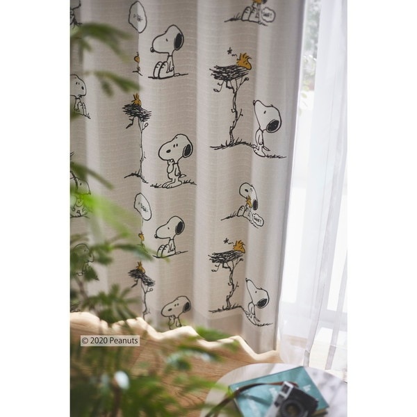 スミノエ P1023 カーテン グレー 100200cm PEANUTS スヌーピー フレンズネスト P1023 1枚入 メーカー直送