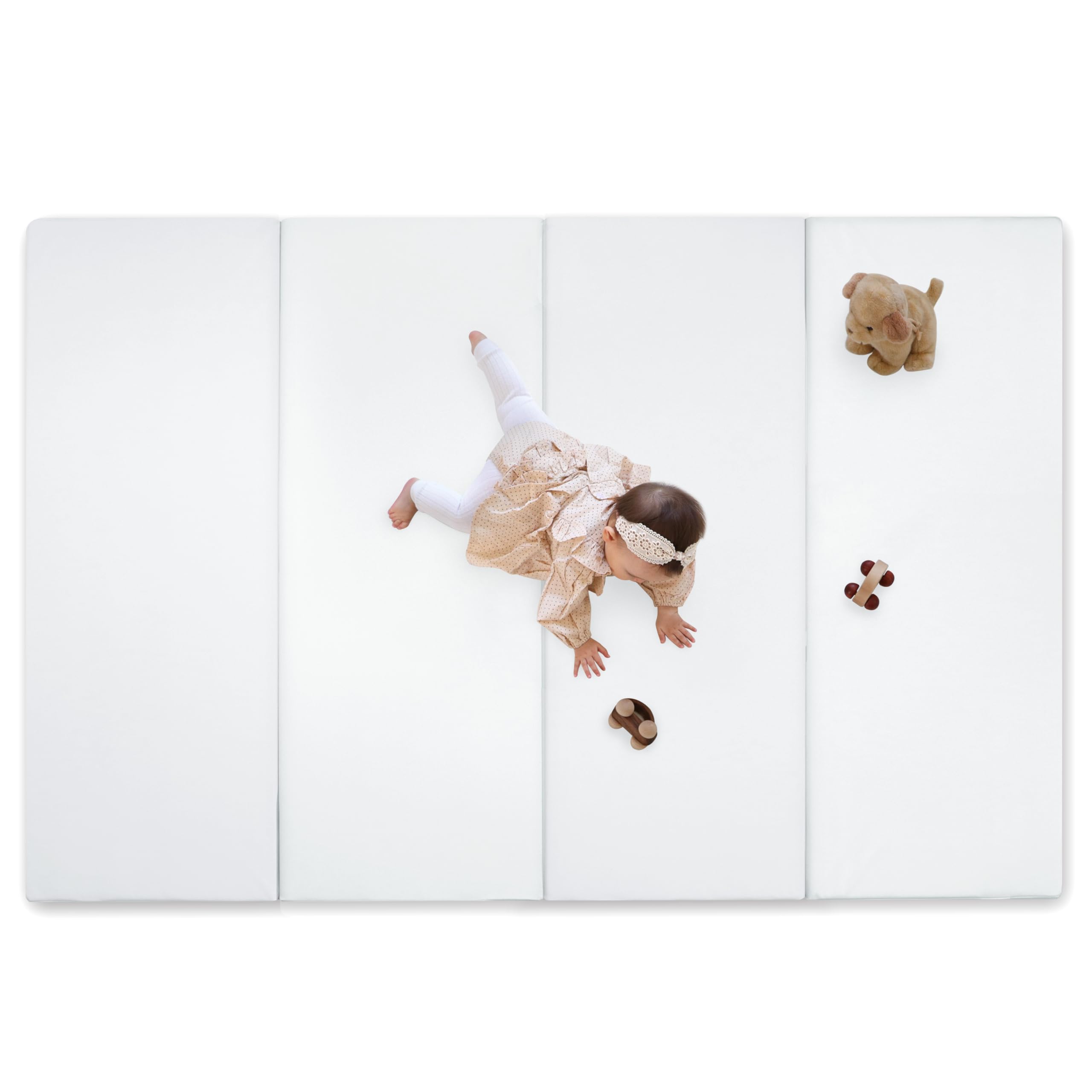 (ケラッタ) プレイマット 折りたたみ 赤ちゃん 1級防音 防水 厚手 (ホワイト, 200×140)