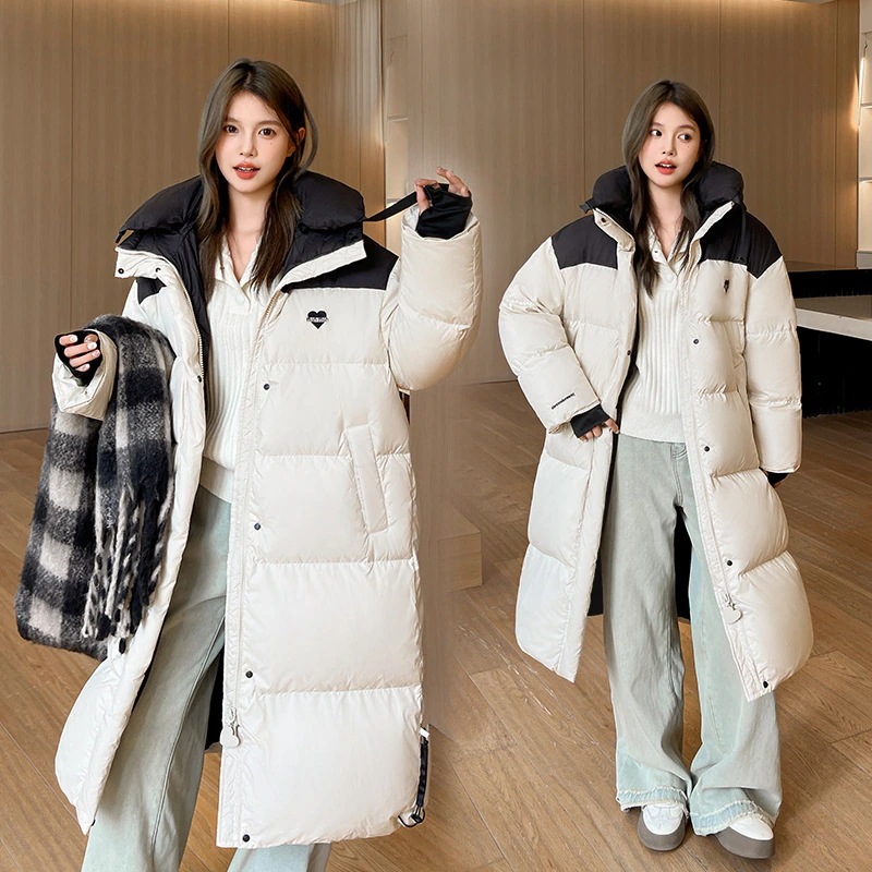 色合わせ綿衣女2024年冬の新型の中で保温性が高く韓国版のゆるい愛パン服のコートを厚くした
