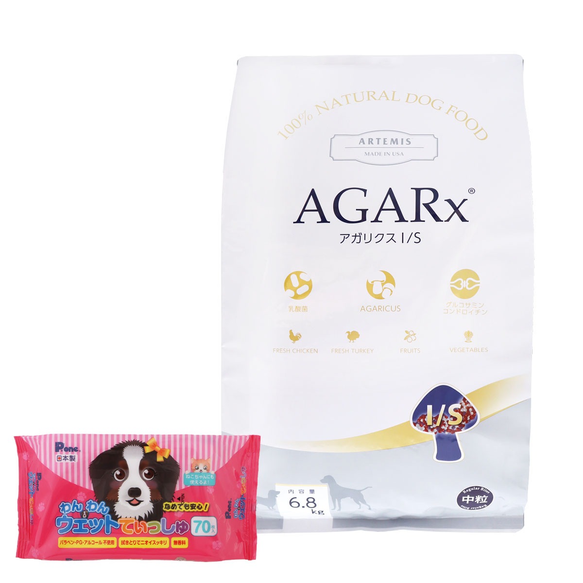 アガリクスI/S 中粒 6.8kg【わんわんウエットてぃっしゅ1個付き】 8,217円