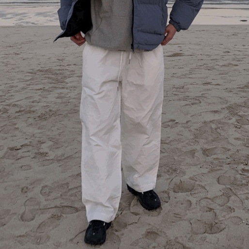 (Unisex) padding wide pants