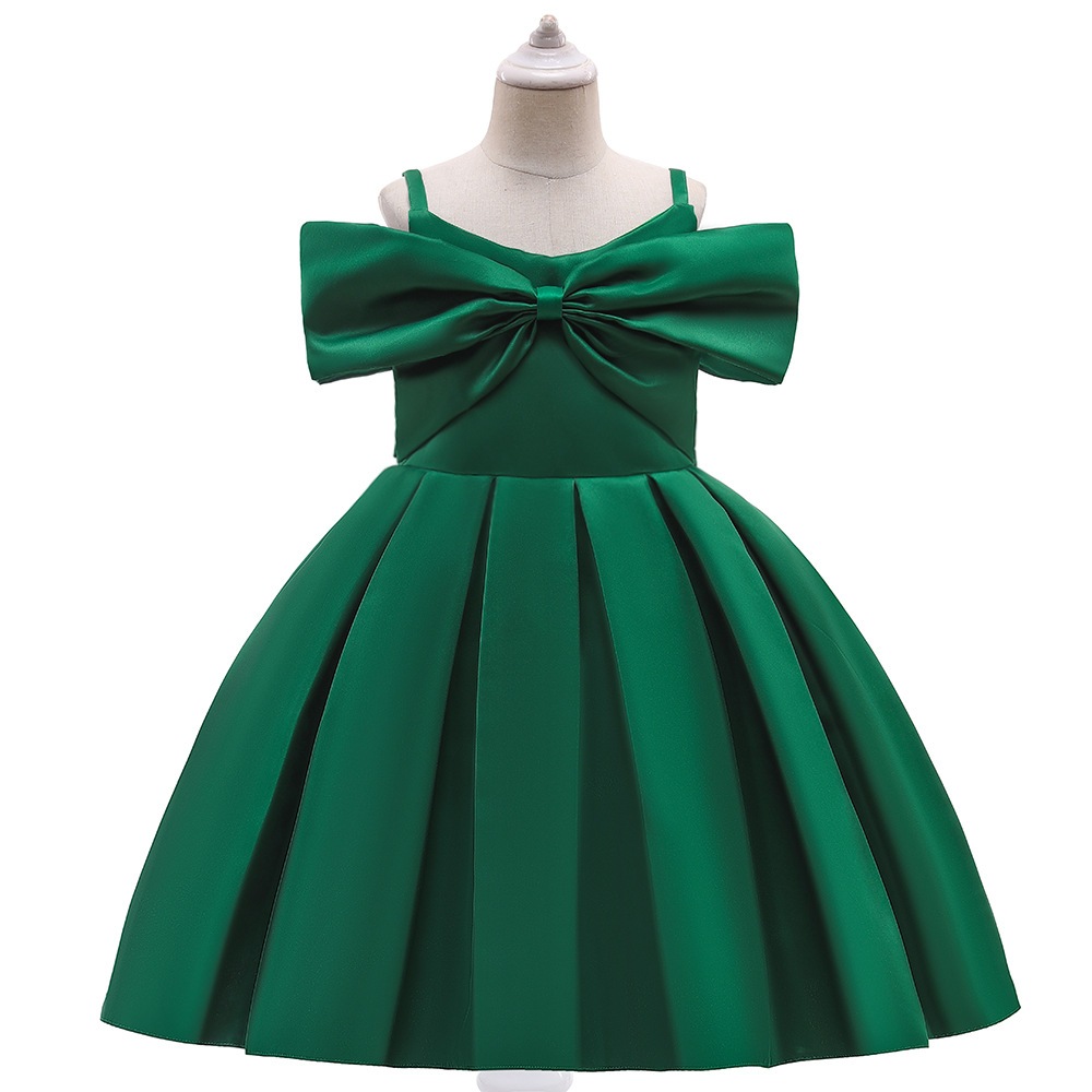 【1つ買うと10つ無料】子供用スカート片側サテン布6-オンショーピアノパフォーマンスガールズドレスプリンセススカート