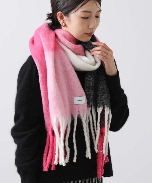 [最安値挑戦]ストール ＮＵＭＰＨブロックチェックストール レディース