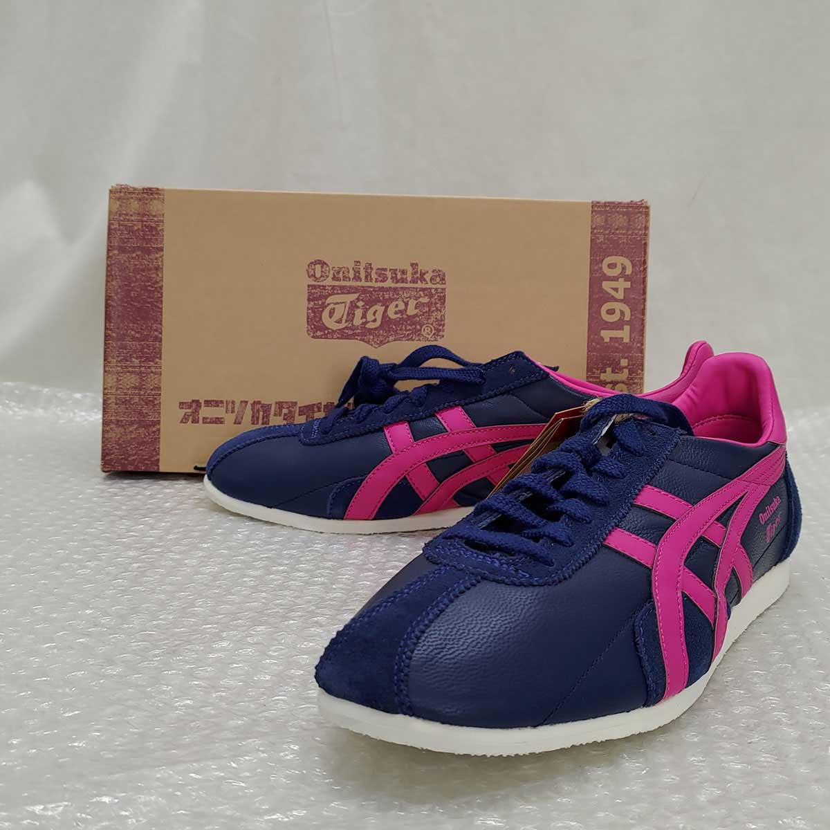 【中古・未使用品】オニツカタイガー Onitsuka Tiger RUNSPARK TH201L ネイビー/ピンク レザー スニーカー サイズ25.5cm メンズ 21,480円