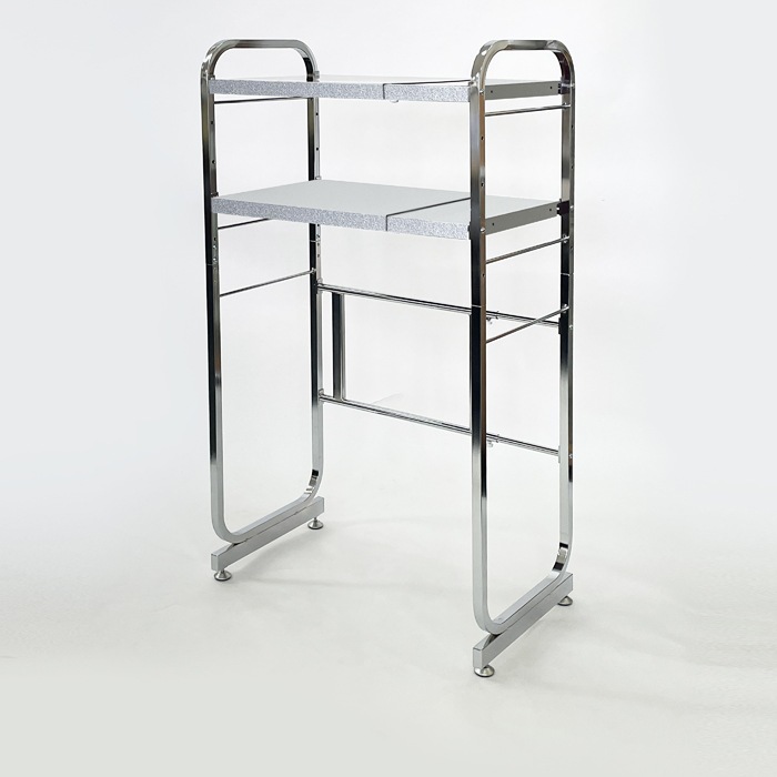 燕三条製 伸縮式 キッチンペールラック 2段 ガルバタイプ クロムメッキ KPG-4002SL