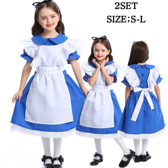 ハロウィン衣装 メイド キッズ アリス メイド 童話 コスチューム 女の子 ハロウイン 仮装 なりきりワンピース ハロウィン衣装 キッズ かわいい ワンピース コスプレ 子ども 子供 こども 衣装