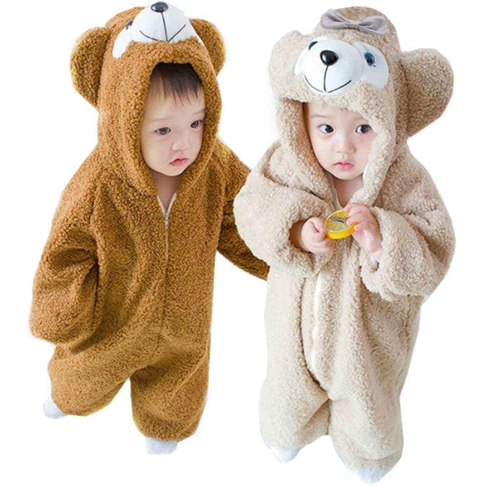くま着ぐるみ クマ着ぐるみ コスチューム モコモコ サンタコスプレ 防寒着 男女共用 子供 キッズ ベビー フード付 カバーオール ロンパース cos1058今日は30パーセントクリスマス