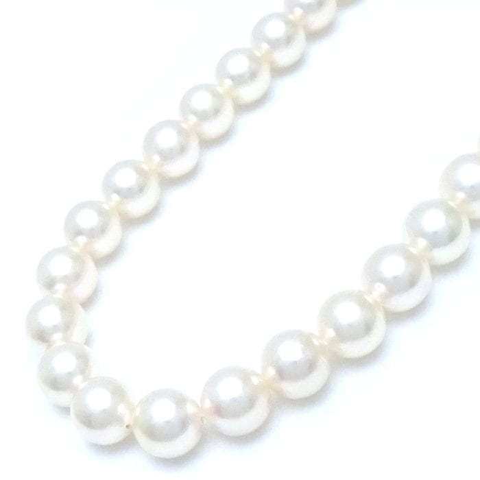 パール ネックレス 真珠7～7.4ミリ 42cm シルバー/75537【中古】
