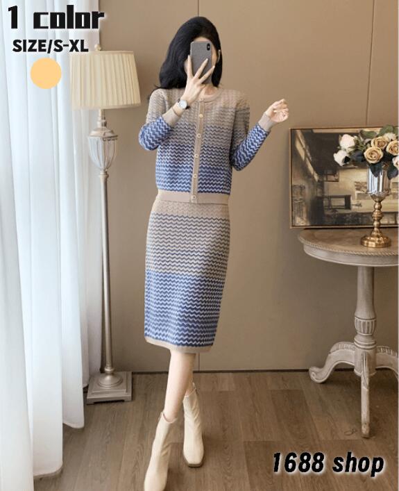 上下セット セットアップ トップス+スカート　2点セット ニット　ハイウエストスカート　シンプル　ニットシャツ　長袖シャツ　タイトスカート　 ミニ丈スカート パーティー お嬢様 セクシー OL 上品