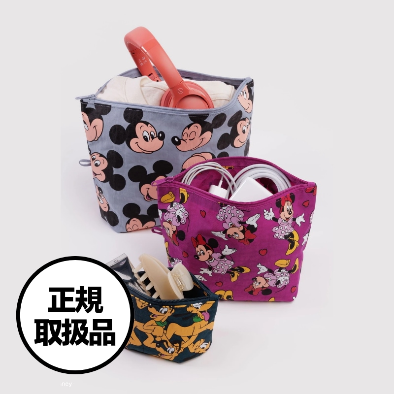 【BAGGU】ディズニー ゴーポーチ 3点 セット Disney Go Pouch Set Mickey, Minnie & Pluto ポーチ セット 収納ポーチ トラベルポーチ 正規取扱品