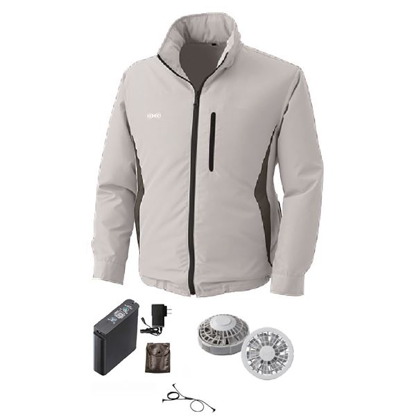 KU90520 空調服 R フード付き ポリエステル製長袖ブルゾン FAN2200G・RD9261・LIPRO2セット シルバー 5L 13,285円