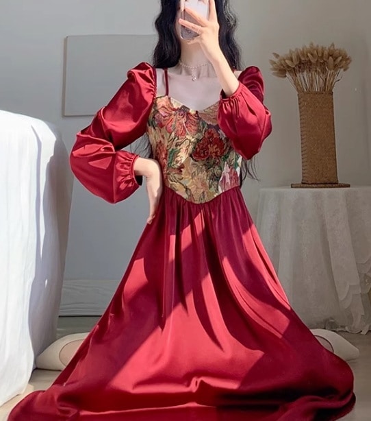 レディース ドレス パーティードレス ロング マキシ 長袖 スリム 細身 ストレート かわいい 大人可愛い きれいめ シンプル 上品 おしゃれ こなれ感 メンズライク マニッシュ ボーイッシュ クール