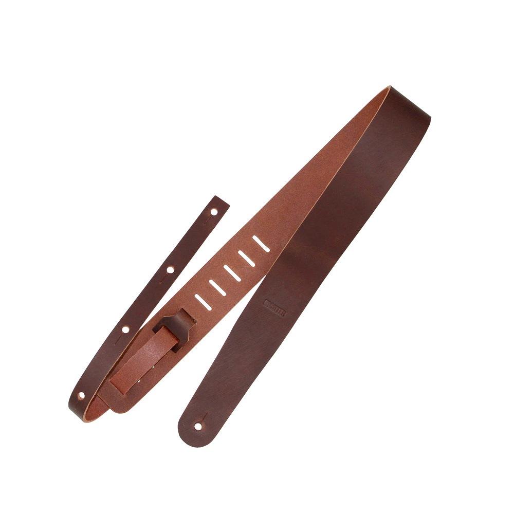 Richterシリーズ 本革 牛革ギターストラップ RAW II Punchシリーズ 1153 Brown オイルタンニング牛革 幅広6cm 長さ調整可能 ドイツ製