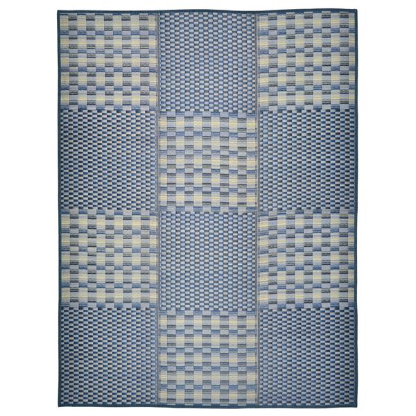 い草コンパクトパフラグ(裏貼り) 撥水 キハチ ブルー 約120x180cm