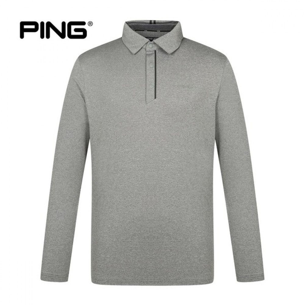 [ping] メンズラインポイントカラー長袖Tシャツ