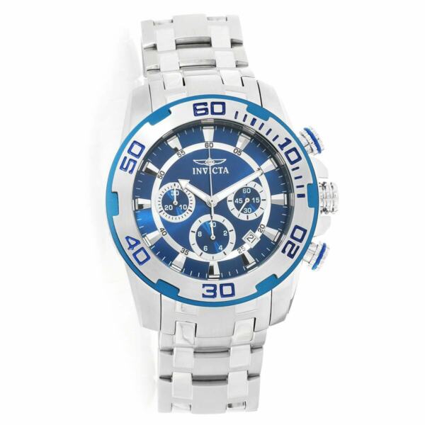 インヴィクタ22319 Gents Blue Dial Steel Bracelet Chronograph Watch
