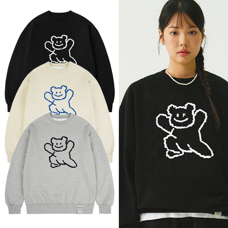 UNISEX]GRAVER SIGN Smile Back Logo Sweatshirt_4color トレーナー