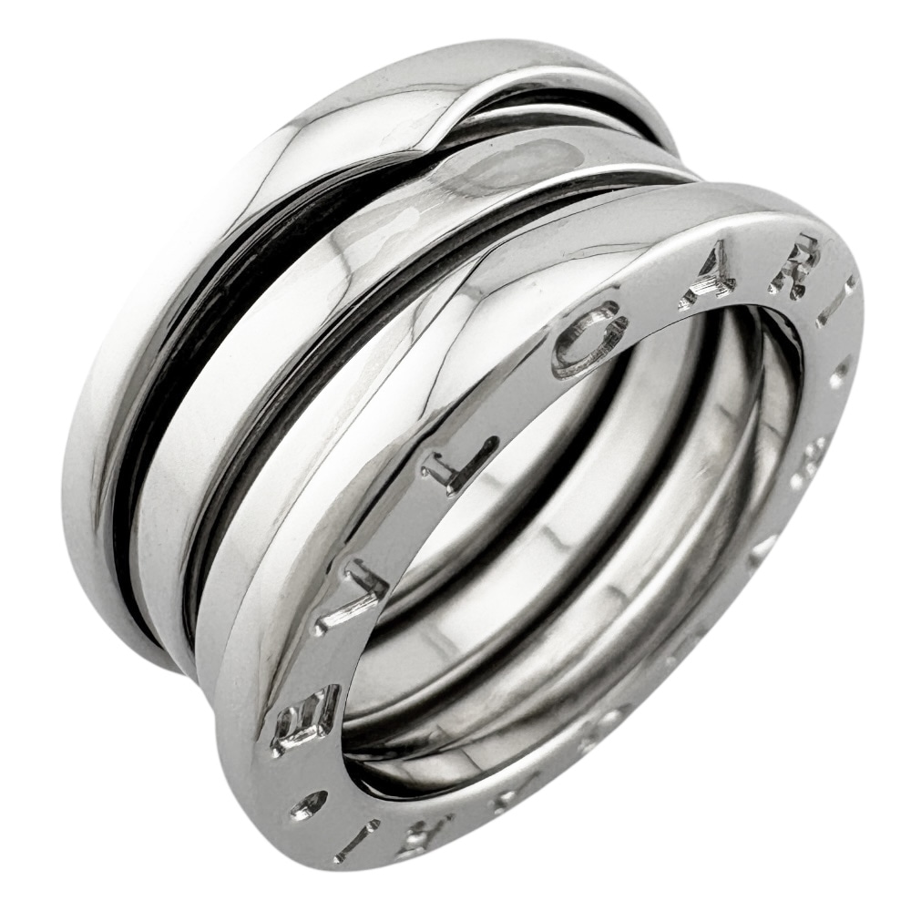 ブルガリ ビー・ゼロワン 3バンド リング 指輪 8.0号 18金 K18ホワイトゴールド BVLGARI 中古 美品
