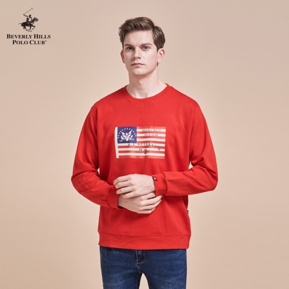 (ビバリーヒルズポロクラブ) アメリカンフラッグスウェットシャツ