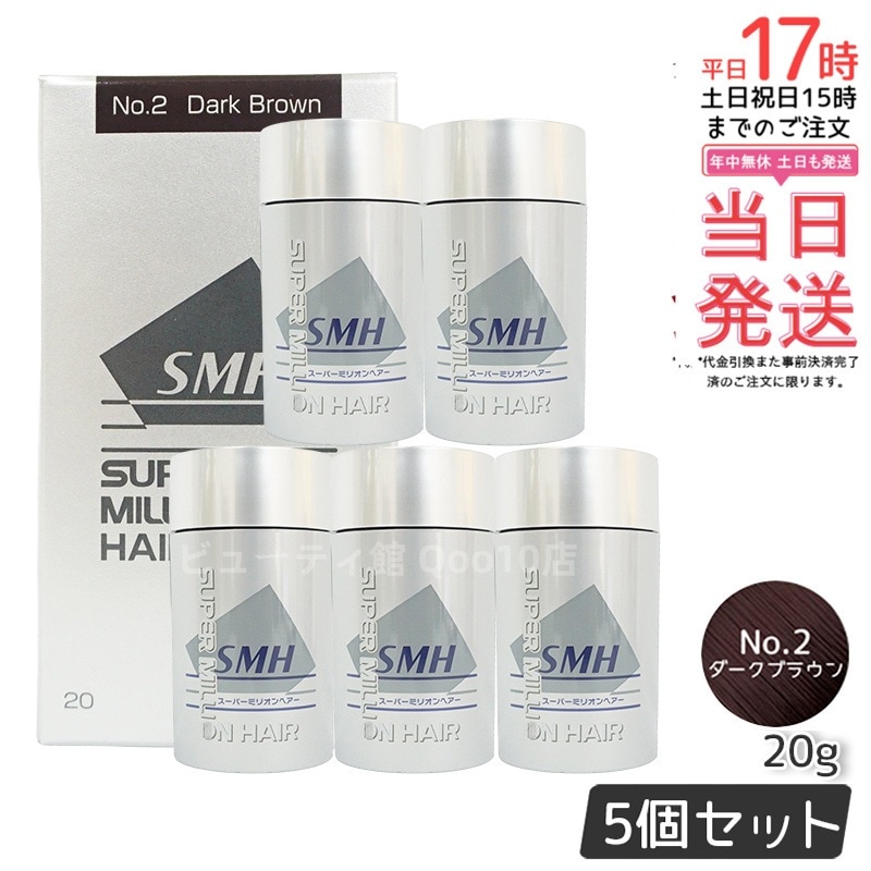 【5個セット】ルアン スーパーミリオンヘアー 20g No.2 ダークブラウン 髪 頭 薄毛隠し 薄毛 分け目 つむじ ボリューム 男性 女性 白髪かくし