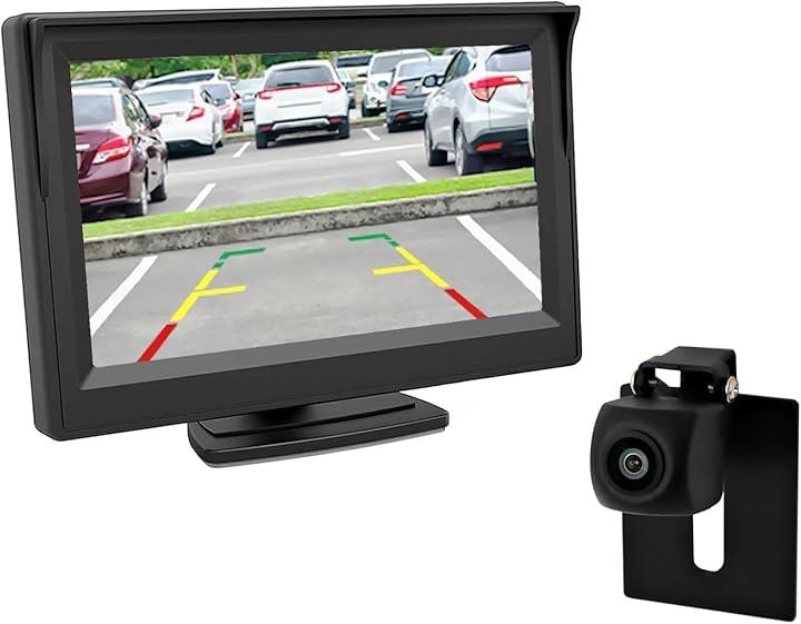 5インチLCDモニター バックカメラセット AHD新技術採用 ケーブル一本配線 超強暗視機能 広角レンズ 後方死角確認 穴開けなく シガーソケット給電 取り付け超簡単 日本語取扱説明書