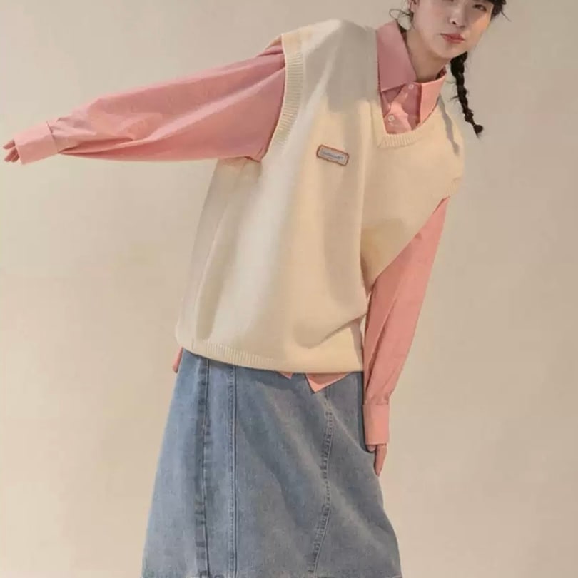 トップス ニットソー セーター ベスト ニットベスト 袖なし ノースリーブ Vネック ストレート ワイド リブ リブニット 伸縮性 ニット かわいい 大人可愛い きれいめ シンプル カジュアル 大人