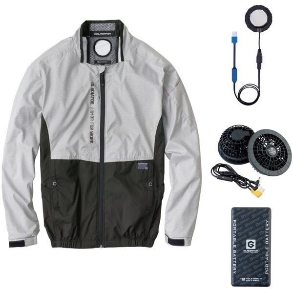 コーコス G244421 モクグレー L ボルトクール LITE+ ファン付きウェア ペルチェ 長袖ブルゾン セット