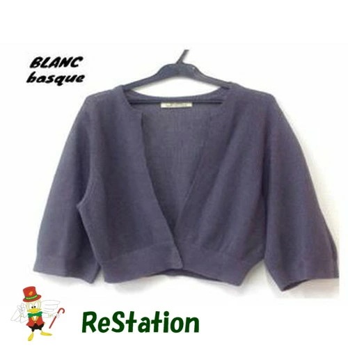 【中古】ブランバスク BLANC basque 七分袖 カーディガン ダークグレー レディース サイズ38