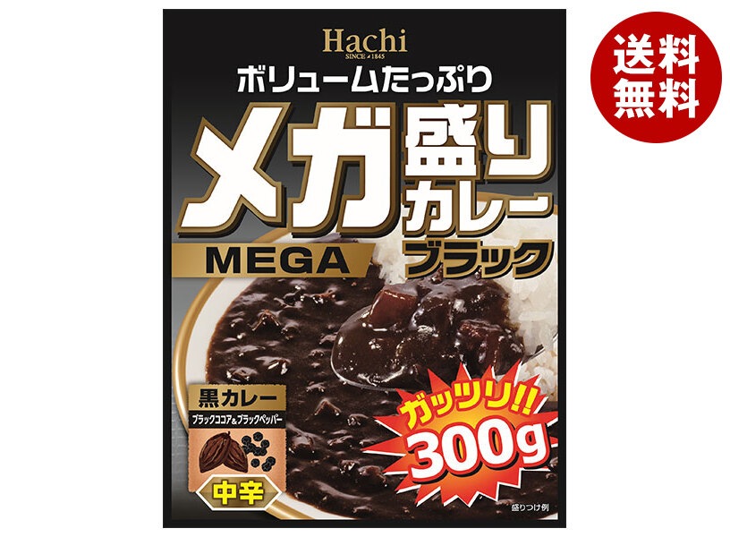 ハチ食品 メガ盛りカレー ブラック 中辛 300g＊20(10＊2)個入＊(2ケース)