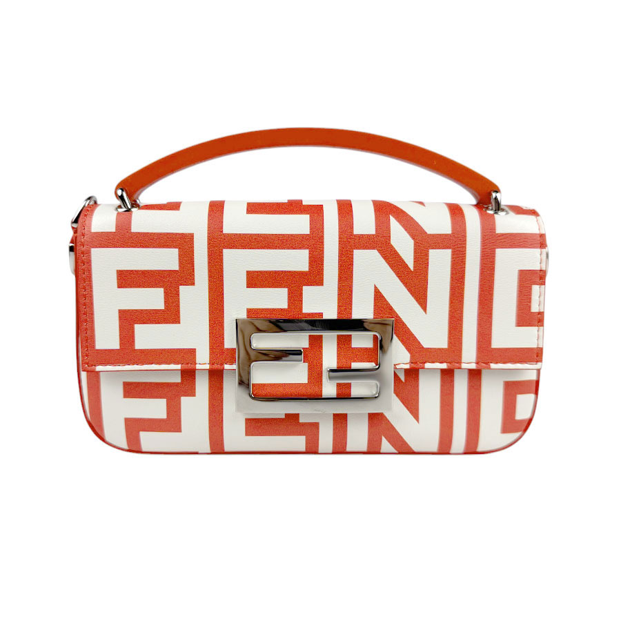 フェンディ FENDI ショルダーバッグ MARC JACOBS コラボ バゲット レザー レッド×ホワイト レディース 7AS142-AMWI z3832