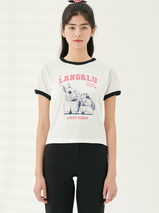 [LANG&LU] BUNNY BUNNY T-Shirts ★人気★ Qoo10 Lang&Lu ウォニョン着用 BUNNY キャラクター