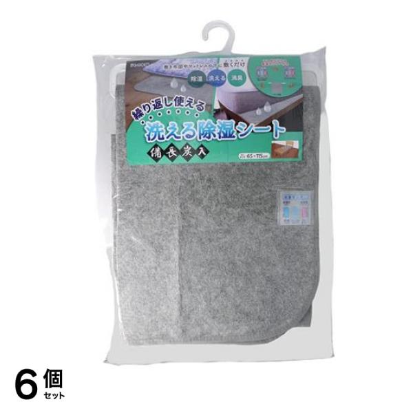 洗える除湿シート 備長炭入 ミニサイズ 65×115cm 1枚入 6個セット