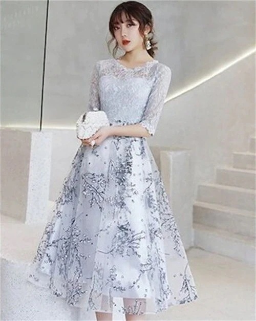 パーティードレス 結婚式 40代 代 ロング 袖あり 五分袖 韓国風 大きいサイズ フォーマルドレス レースワンピース お呼ばれ 二次会 披露宴 謝恩会 上品 着痩せ