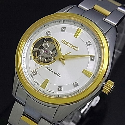 大きな取引 シルバー文字盤 レディース腕時計(ボーイズサイズ) メカニカルセイコー/プレサージュ自動巻 SEIKO/Presage コンビメタルベルト 海外モデル Japan in Made SSA868J1 その他 ブランド腕時計