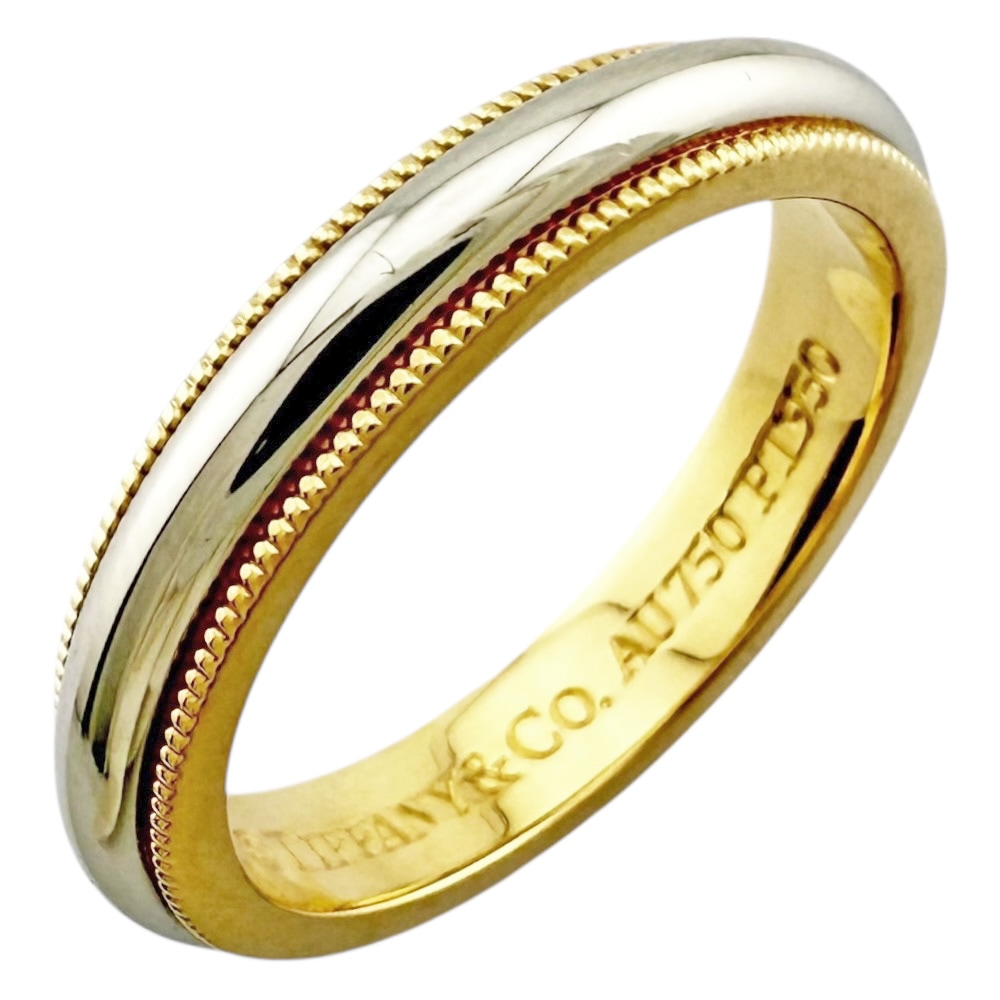 ティファニー ミルグレイン リング 指輪 9号 Pt950プラチナ TIFFANY&Co. 中古 美品