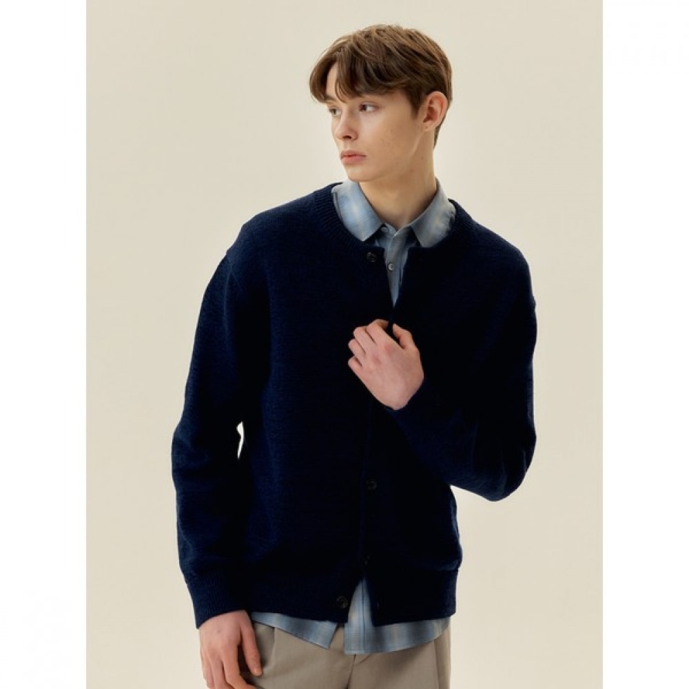 [MINDBRIDGE] テープヤーンラウンドセミオーバーフィットカーディガン