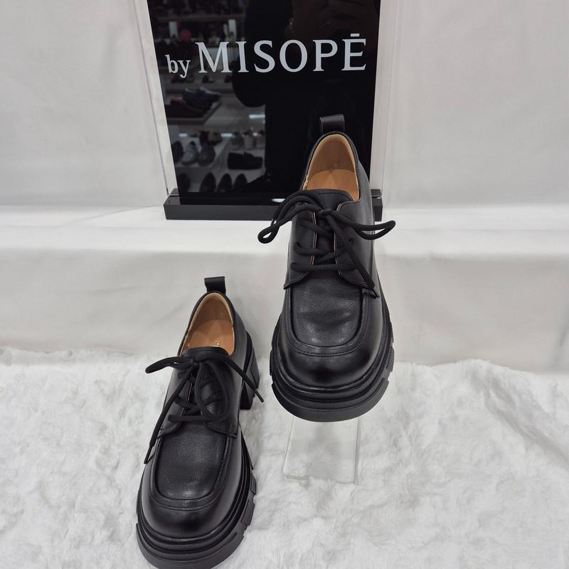 By 女性 ベーシック チャンキーソール ダービーシューズ 112HT439DF011 BLACK 2 JJ