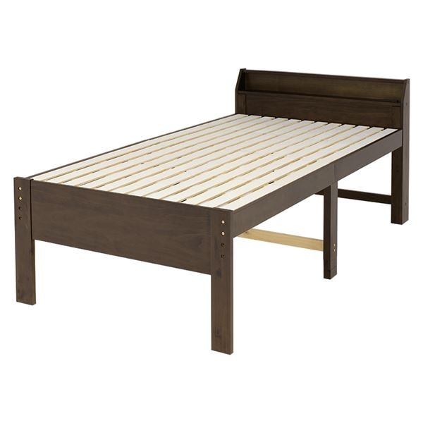 セミダブルミドルベッド 約幅120.5奥行225高さ93cm ダークブラウン 組立品