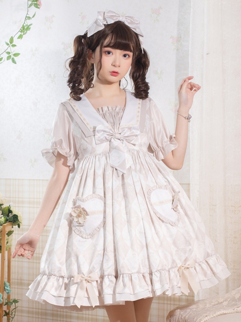 lolita地雷パーカーロリータ ワンピース ゴスロリドレスバニープリンセスドレスかわいいキノコ半袖ロリータドレス