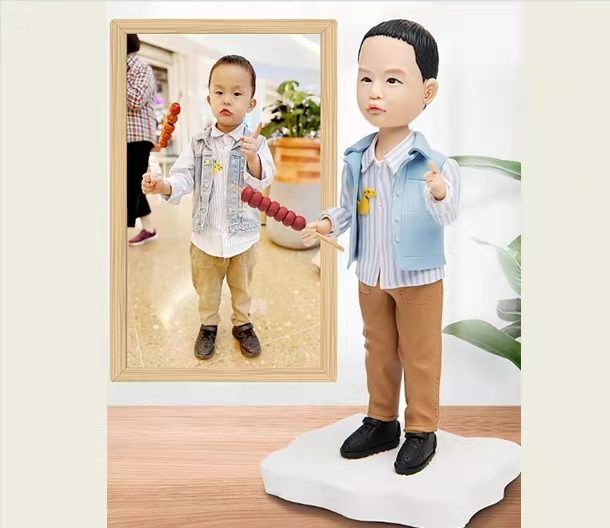 【オーダーメイド】3D肖像画 似顔絵 写真 人形 フィギュア 誕生日 ベビー 赤ちゃん キッズ 子供 幼児 出産祝い