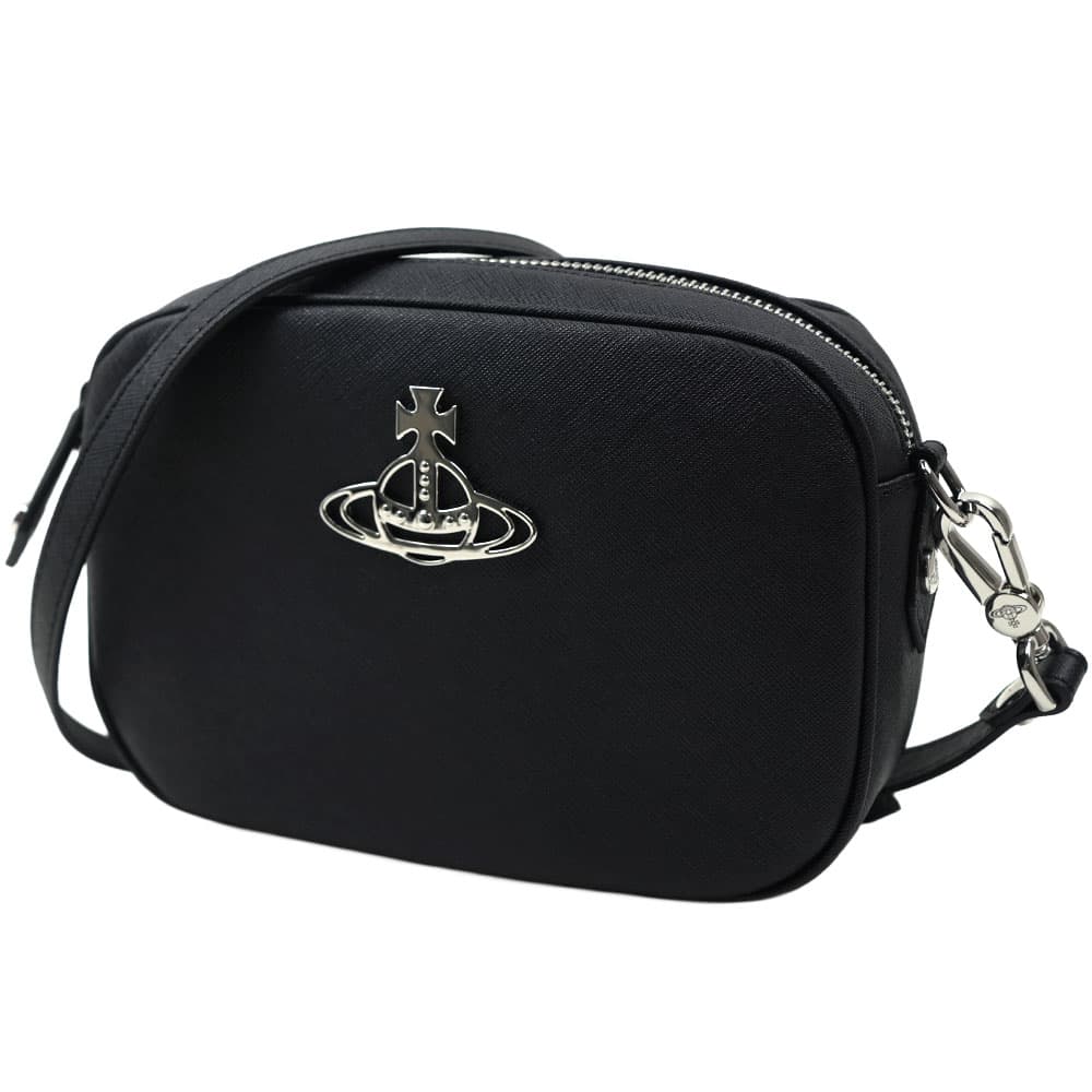 ヴィヴィアンウエストウッド ショルダーバッグ レディース 斜め掛け ブラック Vivienne Westwood ANNA CAMERA BAG Small Crossbody SAFFIANO PL