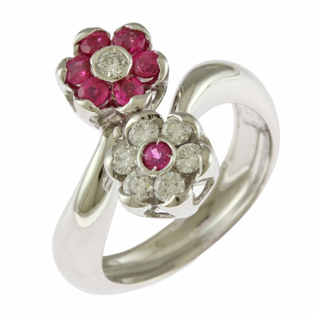 ポンテヴェキオ リング 指輪 11号 18金 K18ホワイトゴールド ダイヤモンド Ponte Vecchio 中古 美品