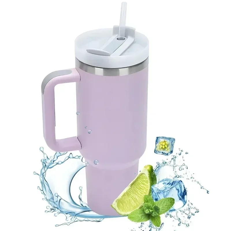 ハンドルストロー付き断熱タンブラーステンレス鋼サーマルマグホットおよびコールドドリンクカップ新しいホット2.0, 40オンス - AliExpress 15