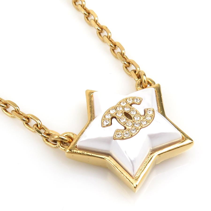 シャネル CHANEL ネックレス メタル ゴールド×ホワイト系 レディース r10954i