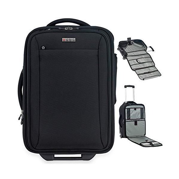 Sparrow II Wheeled Garment Bag (Black) - TSA FastPass laptop storage system to breeze through securi